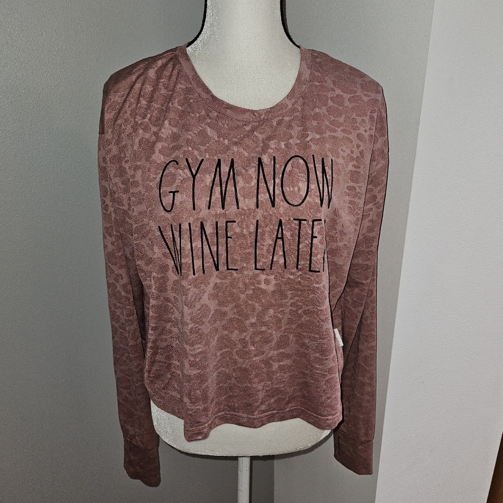 Women's Pink Graphic Long Sleeve Top
